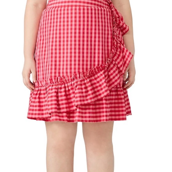 Draper James Dresses & Skirts - Draper James X Eloquii Pink and Red Gingham Plaid Ruffle Skirt plus size 20